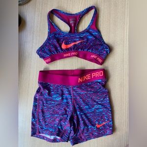 Nike Pro Matching Set sports bra and shorts
